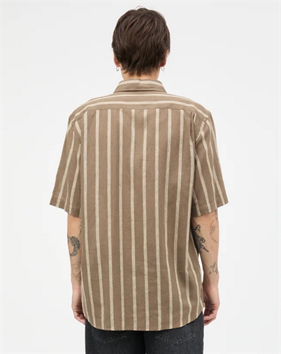 Mads Nørgaard - Victor Stripe Skjorte - Walnut/Castlte Wall